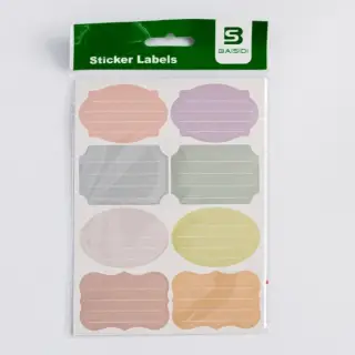 Etichete scolare, 8/coala, simple, diverse culori pastel, 8 coli/set