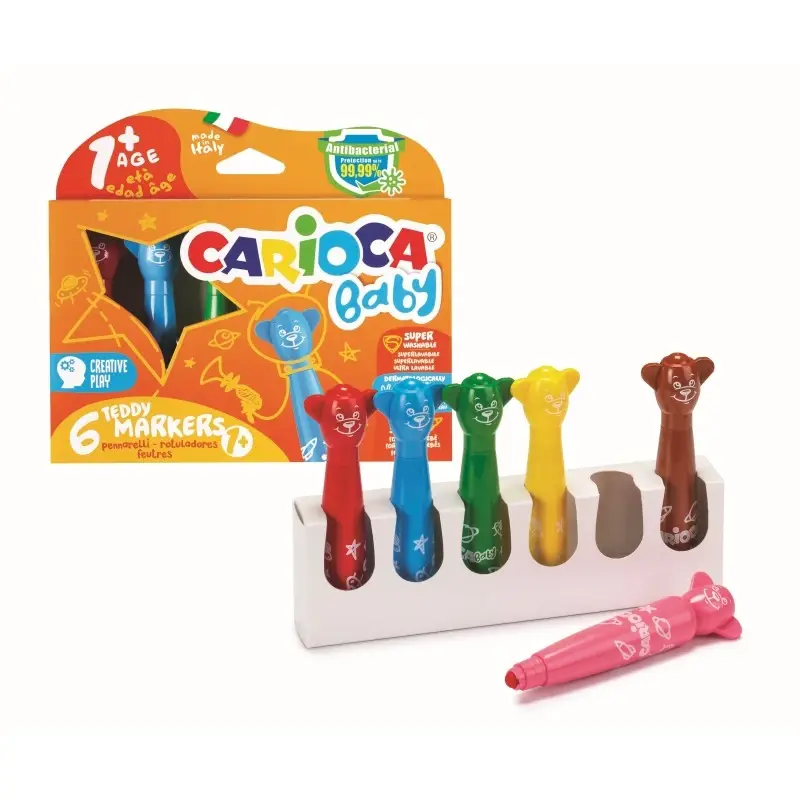 CARIOCA 6 CULORI TEDDY MARKERS BABY