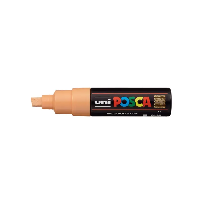 Marker UNI PC-8K Posca, 8.0 mm, varf tesit, Portocaliu deschis