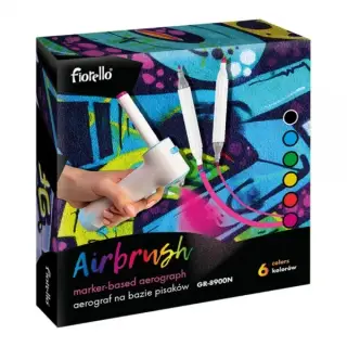 Markere spray vopsea + aerograf Fiorello , set 6 buc, functioneaza cu 4 baterii AA