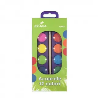 Acuarele 12 culori cu pensula Ecada