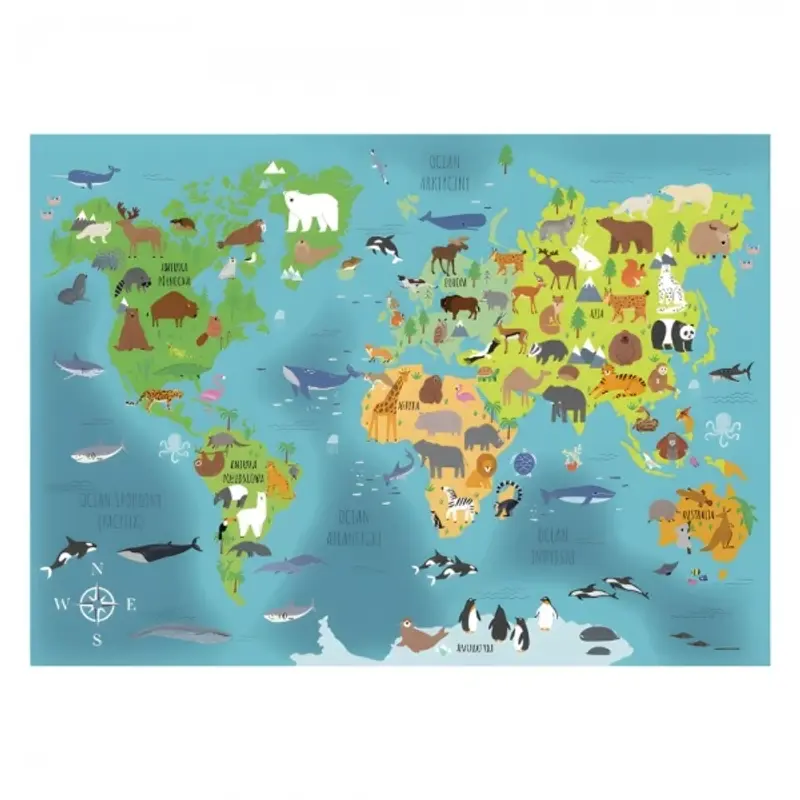 Mapa birou Starpak Harta animalelor, A3, cu 2 fete