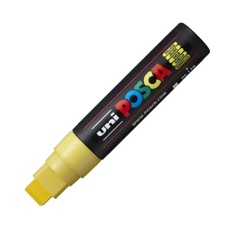 Marker UNI Posca, 15.0 mm, varf tesit, GALBEN