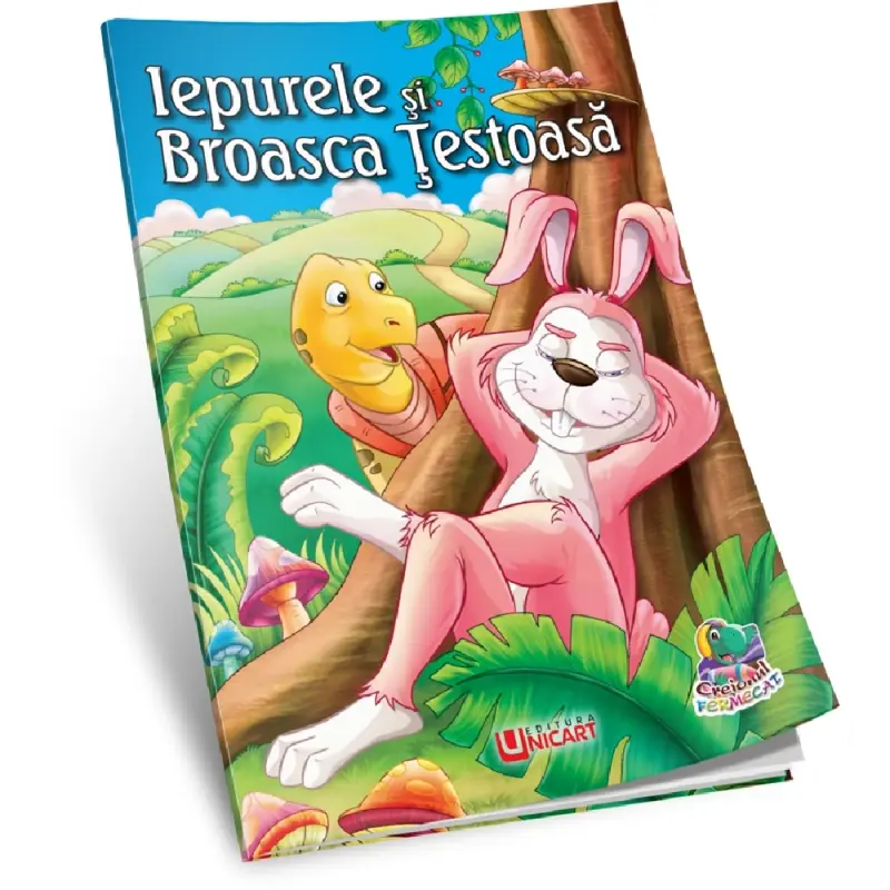 Carte de colorat - Iepurele si broasca testoasa