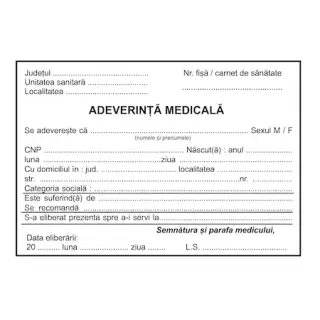 Adeverinta medicala A6