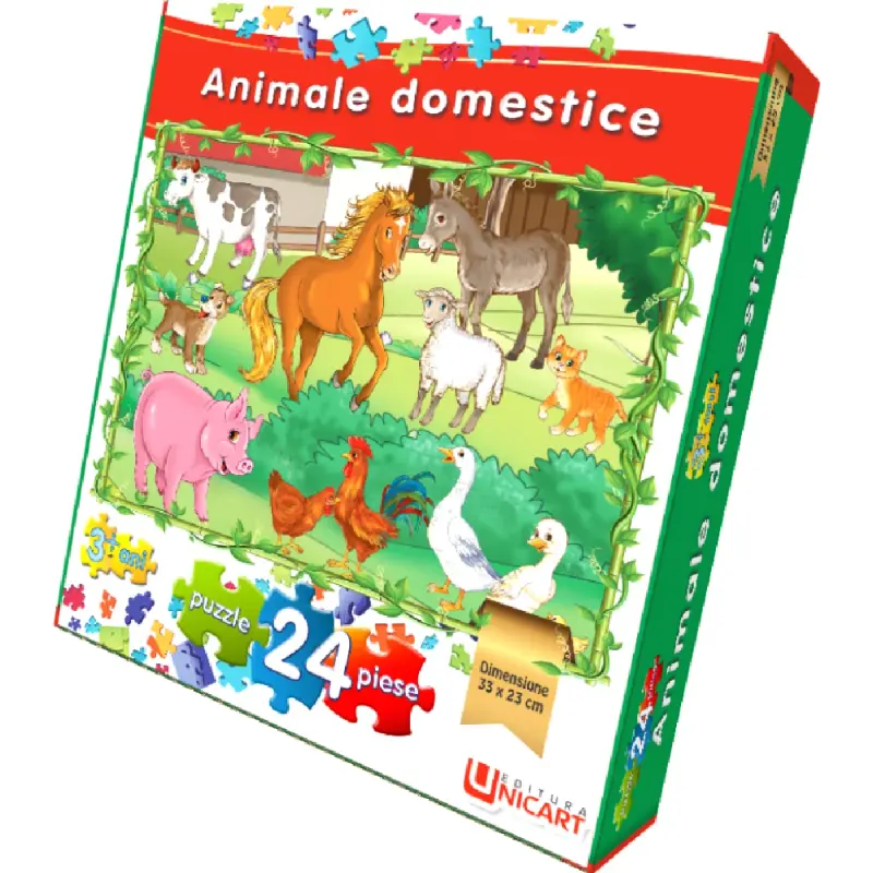 Puzzle 24 piese - Animale Domestice 33x23 cm