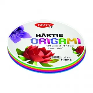 Hartie Origami rotunda 15cm 100/set DACO HR915