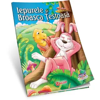 Carte de colorat - Iepurele si broasca testoasa