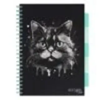 Caiet cu spirala si separatoare, STRIGO PADS Project Book PISICA, A4, Matematica