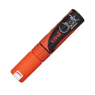 Marker creta lichida UNI Chalk, 8mm, ORANGE FLUO