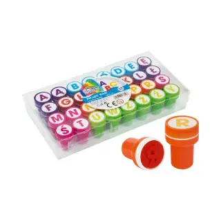 Stampile pentru copii Fiorello, litere, 6 culori, set de 32 modele