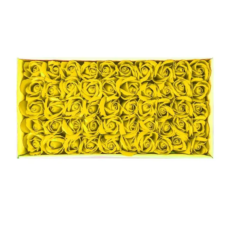 Trandafiri decorativi, din sapun, 50 buc/set - GALBEN