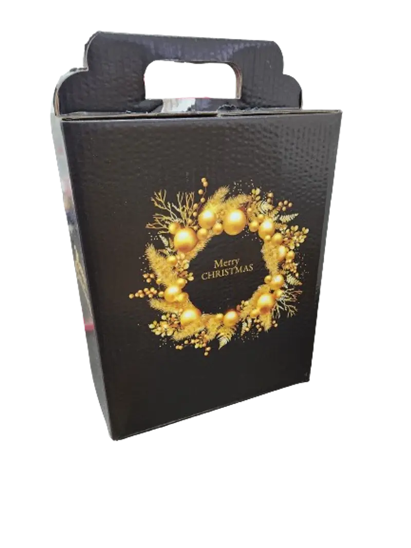 Cutie Carton Cadou Merry Christmas Neagra 280x200x350 mm