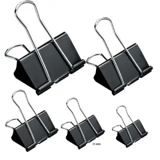 Clipsuri metalice, negre, 25mm, 12buc/set - OFFISHOP
