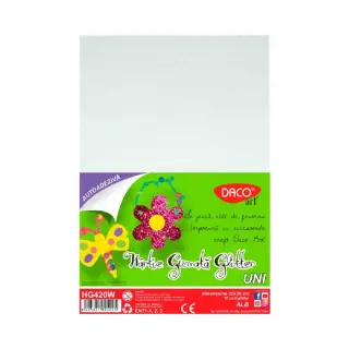 Hartie Gumata Autoadeziva Glitter 20X30CM, 10 coli, Daco (HG420W)