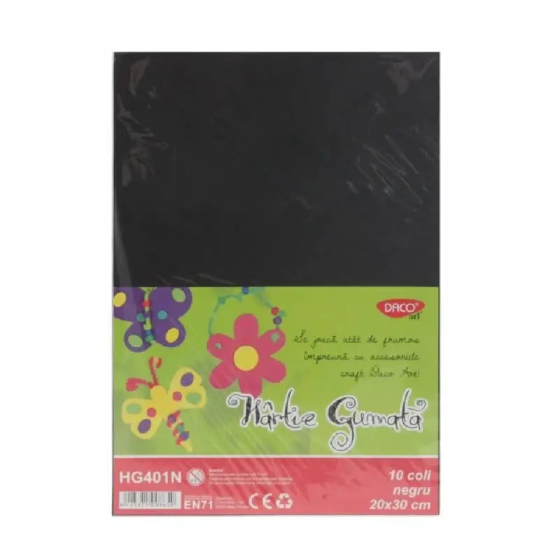 Hartie Gumata 10 coli, Daco Negru (HG401N)