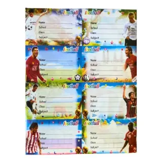 Etichete scolare 8/coala, model fotbal, 10 coli/set