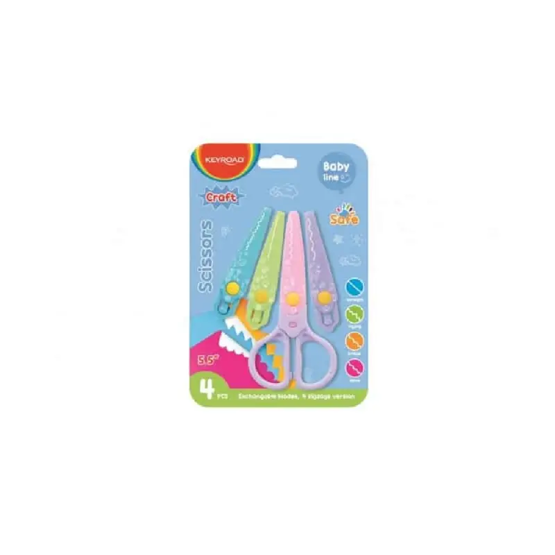 Foarfeca creativa cu 4 rezerve Keyroad Baby Line