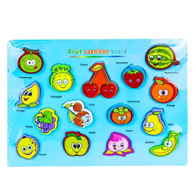 Puzzle din lemn, incastru, Fructe/Legume