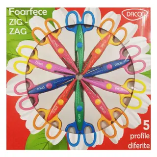 Foarfeca 14 cm, 10buc/set, Zig Zag Daco