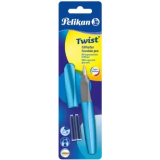 Stilou twist albastru frost, penita M cu 2 rezerve - Pelikan