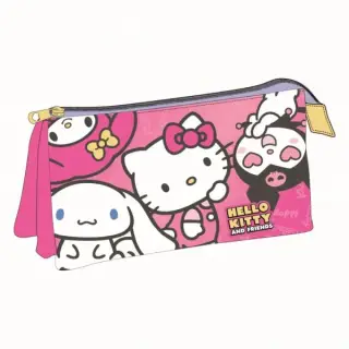 Penar neechipat Cerda Hello Kitty, 1 fermoar, 3 compartimente, 22.5x11.5x2cm