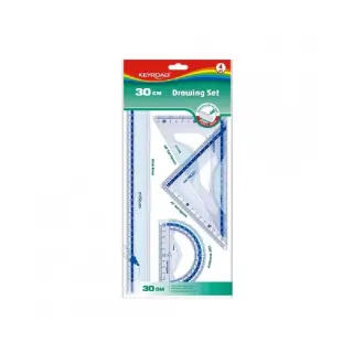 Set geometrie 30cm Keyroad 4 piese/blister PVC