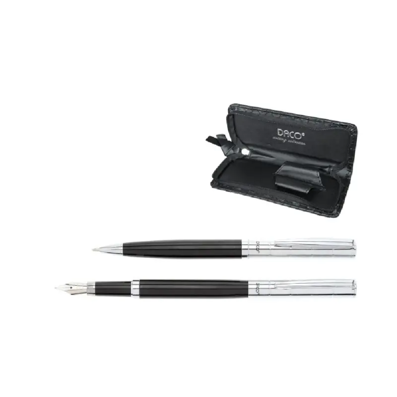 Set pix si stilou Daco, Negru/Argintiu SE273