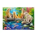  Puzzle 120 piese, Iepurasi in cursa - Castorland 2