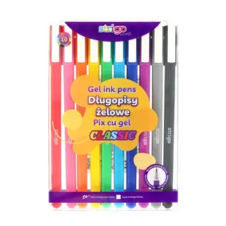 Set 10 buc Pix cu gel Strigo Clasic - 0.8mm