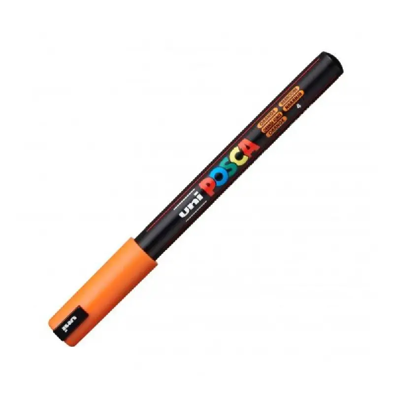 Marker UNI Posca, 0.7 mm, varf fin metalic, Orange