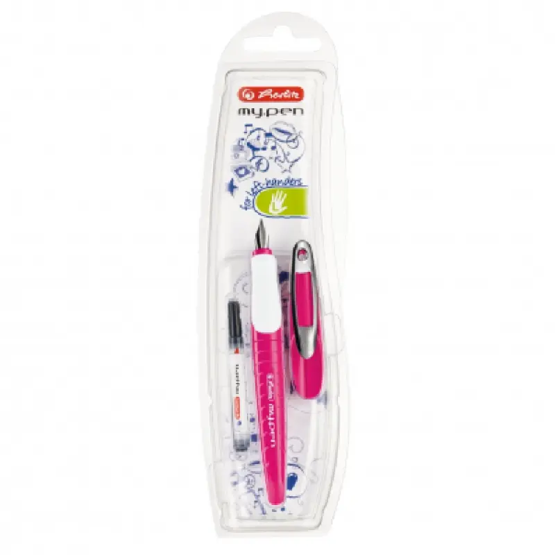 Stilou My.Pen, Penita L, pentru stangaci, Roz/Alb