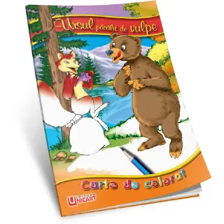 Carte de colorat - Ursul pacalit de vulpe