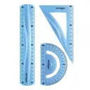 Set geometrie Keyroad, 20cm, PVC, diverse culori, flexibil, blister 3 piese 3