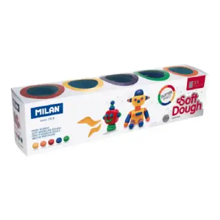 Plastilina usoara glitter 5 x 142 G Milan