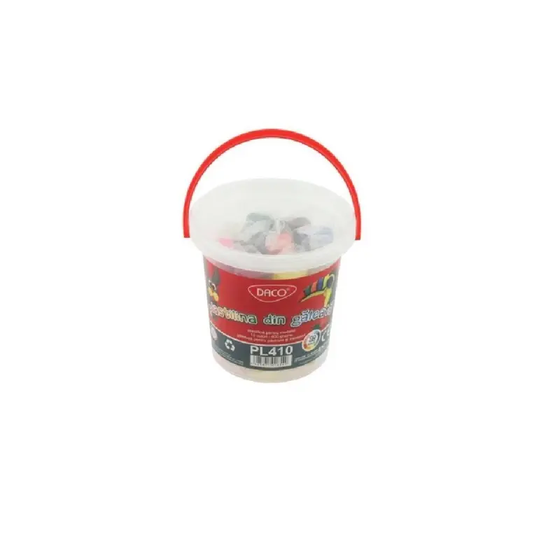 Plastilina 10 culori 400G, Plastilina din galeata Daco