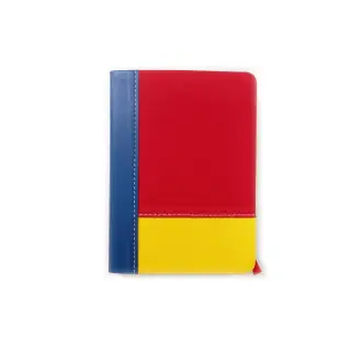 Agenda A6 nedatata tricolor cu elastic, 192 pagini