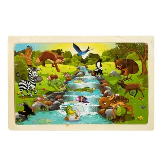 Puzzle lemn animale