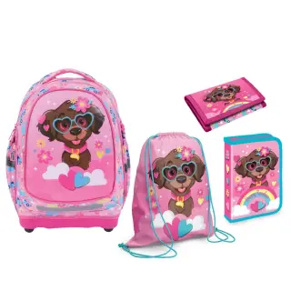 Set micul scolar: Ghiozdan, Penar echipat, Sac sport, Portofel, HAPPY RAINBOW - S-COOL