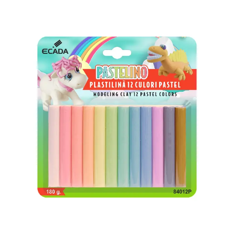 Plastilina 12 culori/set Pastel Ecada