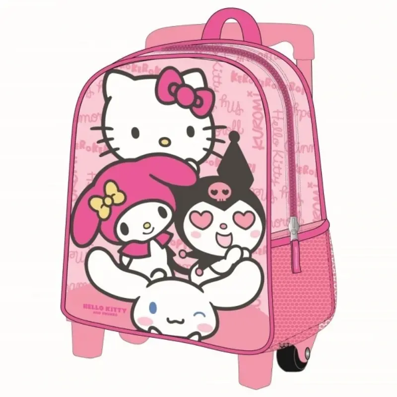 Ghiozdan gradinita Cerda Hello Kitty 3D, 25cm, 1 compartiment, tip troller, 25x30x12cm