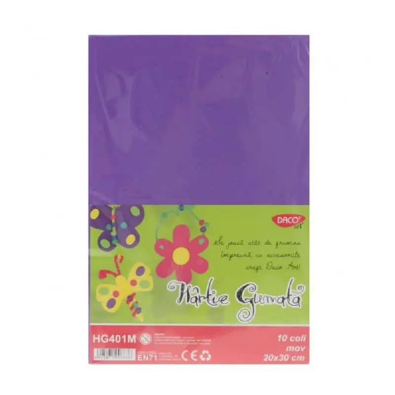 Hartie Gumata 10 coli, Daco Mov (HG401M)
