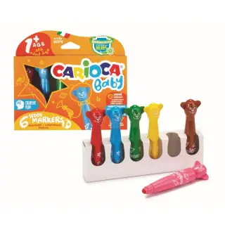CARIOCA 6 CULORI TEDDY MARKERS BABY