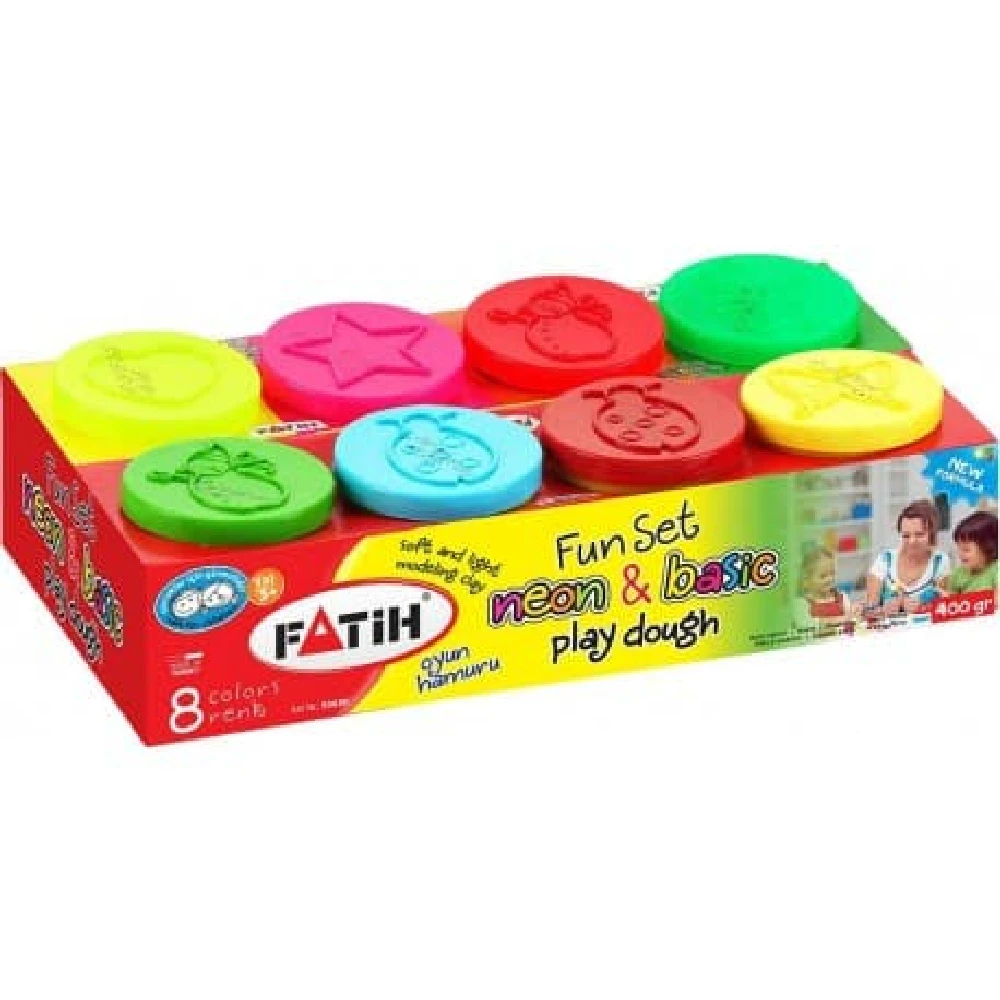 Plastilina usoara Modeling Dough Basic + Neon 8x50g FATIH