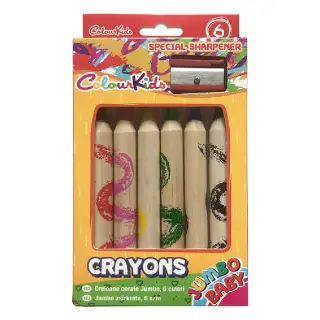 Creioane Cerate BABY Jumbo set 6buc cu ascutitoare