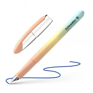 Stilou Schneider Voyage, varf M, alimentare rezerve, corp plastic roz pastel, grip cauciucat