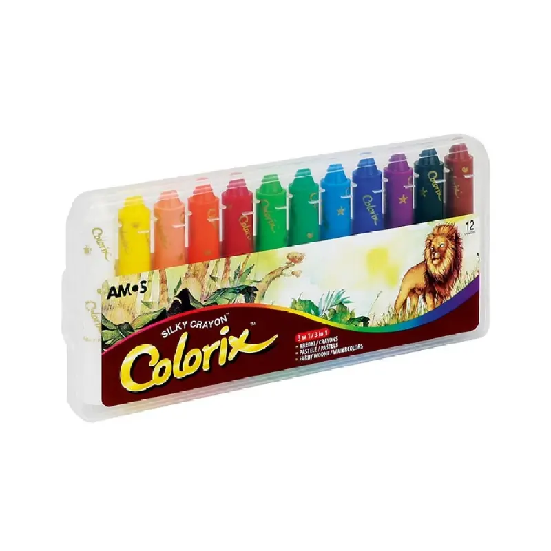 Creioane cerate AMOS,12 culori/cutie pvc