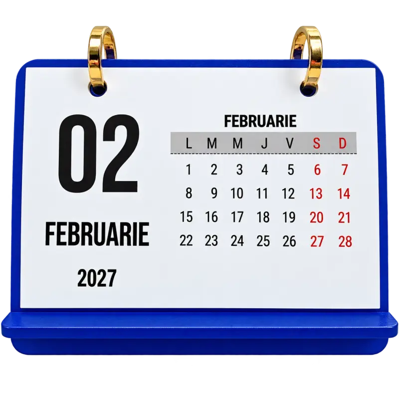 Calendar birou 145x193 12 coli 2027 reutilizabil diverse culori