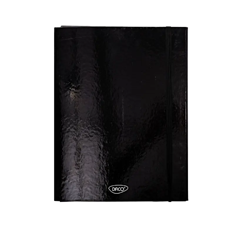 Mapa A4 cu elastic, carton laminat, cotor 3 cm, Negru