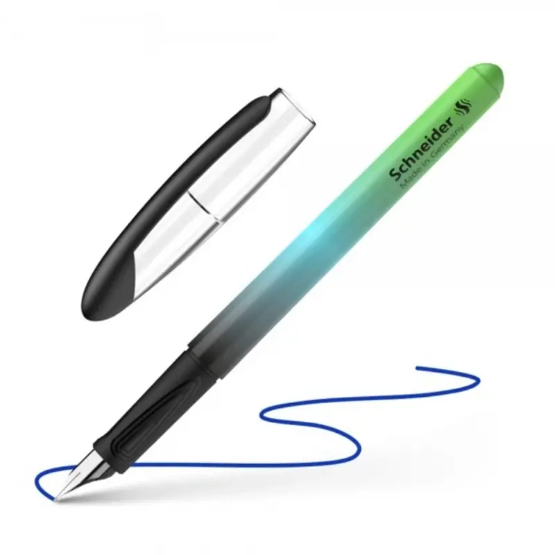 Stilou Schneider Voyage, varf M, alimentare rezerve, corp plastic negru pastel, grip cauciucat